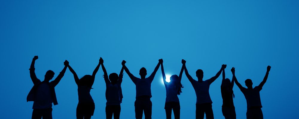 Group Of People Celebration Cheerful Sunset Concept